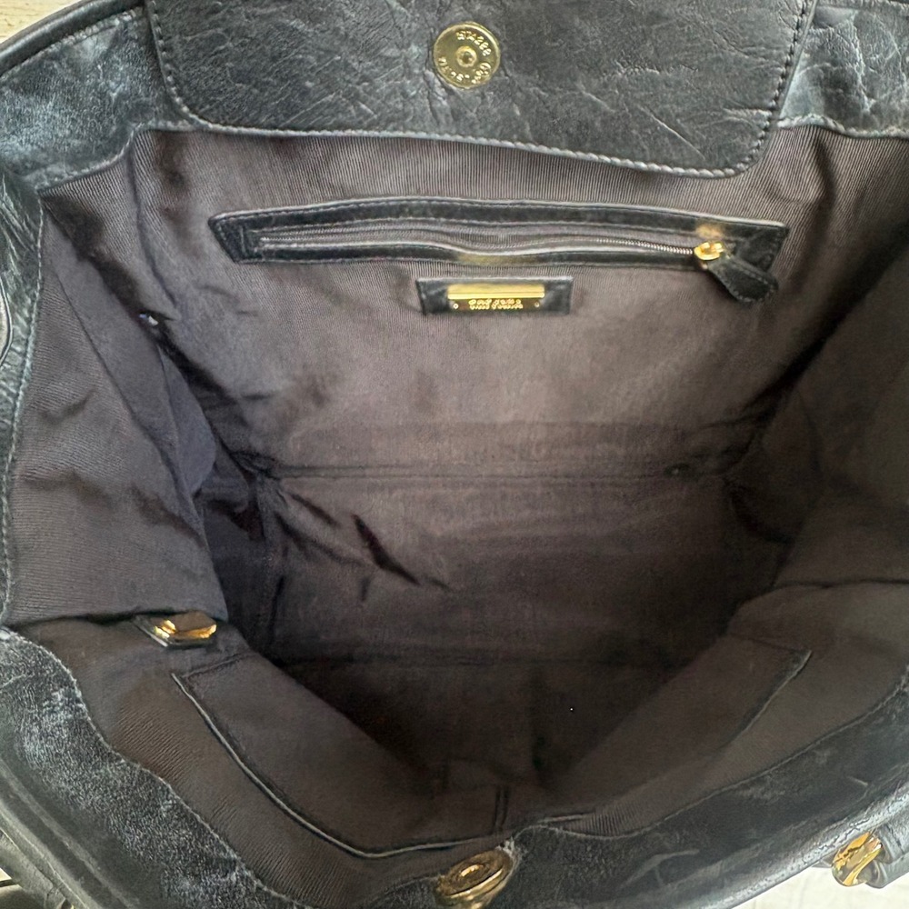 Badgley Mischka Tote Bag Large Black Leopard Calf Hair Leather Tote Maximalist - Picture 11 of 14